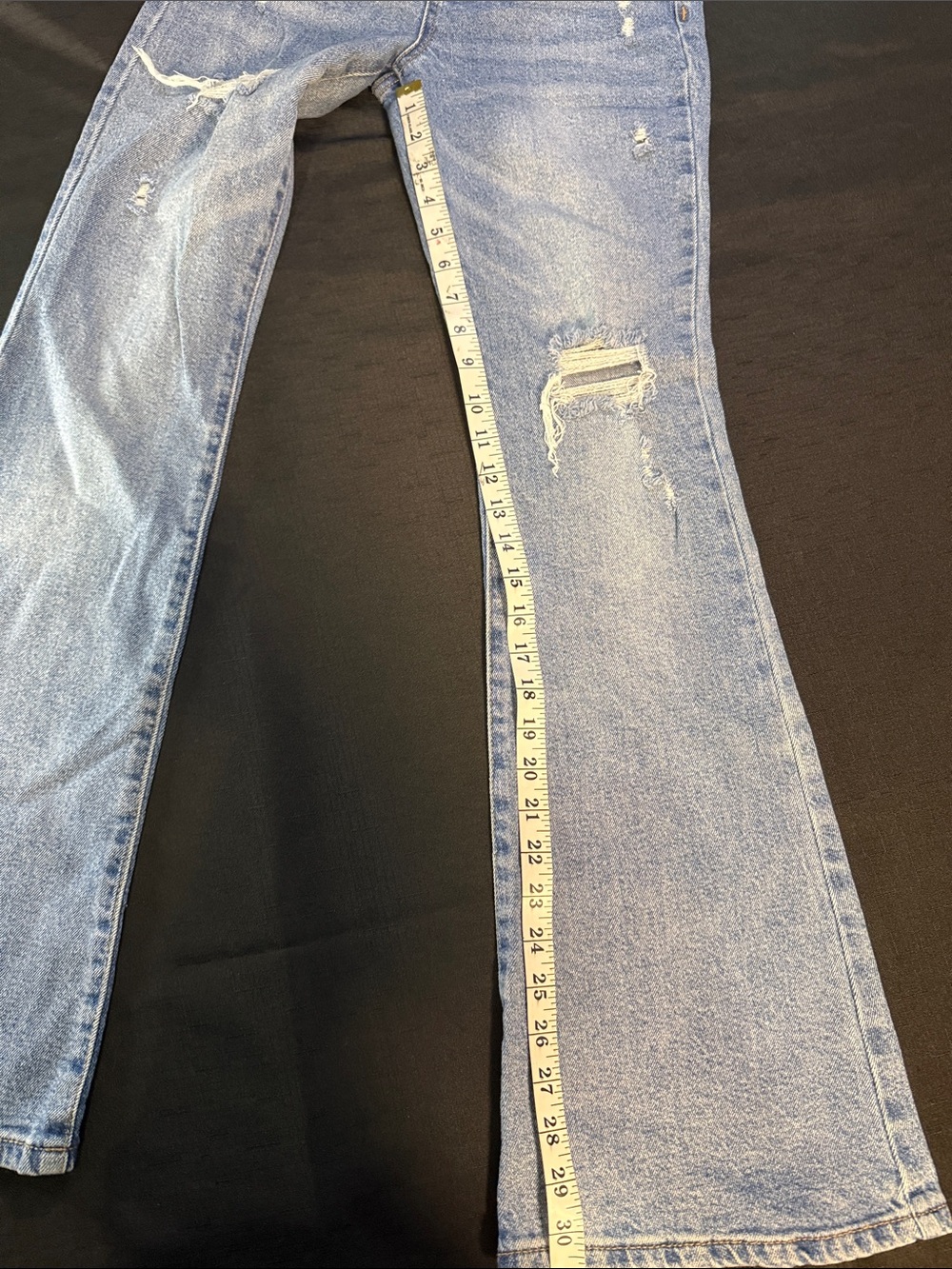 Altar'd State Light Blue Distressed Flare Jeans Size 26 /3 - Picture 2 of 9